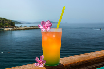 A beautiful cooling cocktail. Sea view