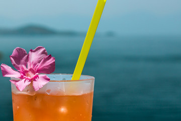 A beautiful cooling cocktail. Sea view