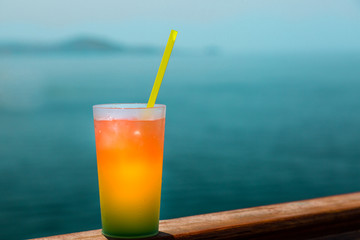 A beautiful cooling cocktail. Sea view