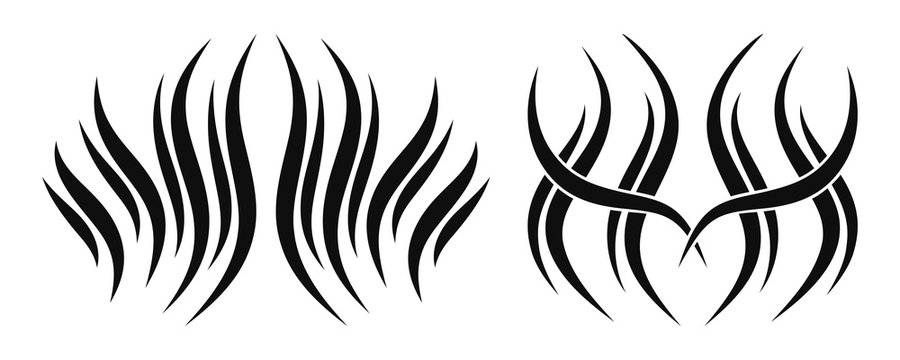 Set of two vector desings. Tattoo tribal patterns.