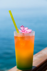 A beautiful cooling cocktail. Sea view