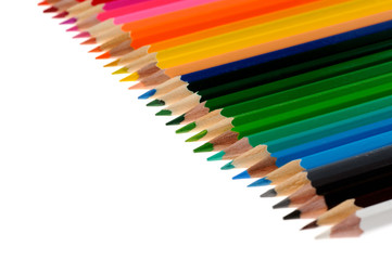  multicolored pencils isolated on white background