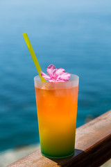 A beautiful cooling cocktail. Sea view