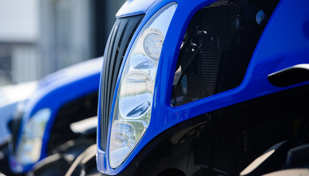 Abstract Closeup Detail Of A Tractor Truck Headlight