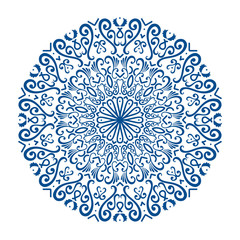 Oriental vector round ornament with arabesques elements