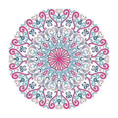 Oriental vector round ornament with arabesques elements