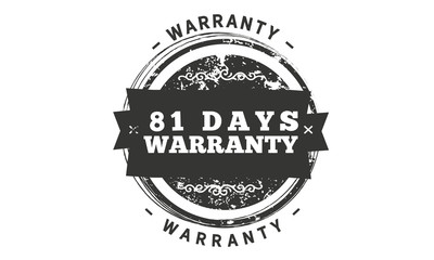 81 days warranty icon vintage rubber stamp guarantee