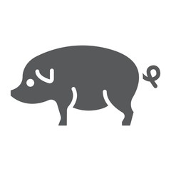 Pig glyph icon, farming and agriculture, pork meat vector graphics, a solid pattern on a white background, eps 10.