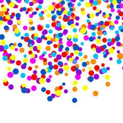 Rainbow VECTOR falling confetti, isolated on white background festive illustration.