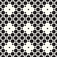 Seamless pattern halftone design. Modern textile print with dots. Vector fashion background. Grid of circles.