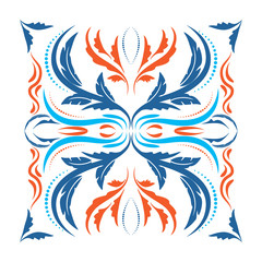 Oriental vector square ornament with arabesques elements