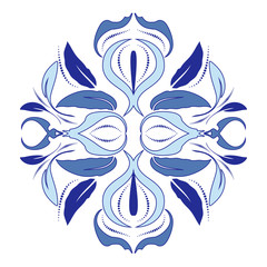 Obraz premium Oriental vector round ornament with arabesques elements