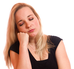 Fototapeta premium Junge Frau ist gelangweilt