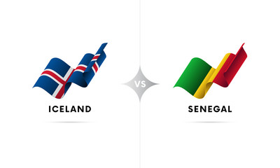 Iceland versus Senegal. Football. Vector illustration.