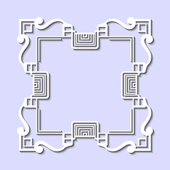 Vintage retro white frame in Art Deco style. Template for design
