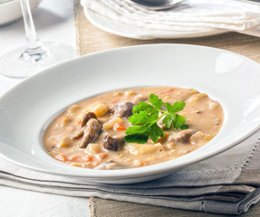 Vegatable and mushroom soup
