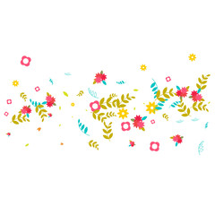 Floral Spring and Summer Vector Wallpaper with Flowers, Leaves, Butterflies, Green Branches. Easter, Mother's Day, 8 March, Birthday, Wedding Background for Banners, Cards, Posters, Invitations.