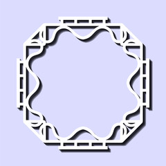 Vintage retro white frame in Art Deco style. Template for design
