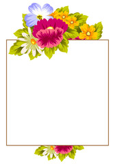 Frame of flowers. for card designs, greeting cards, birthday invitations, Valentine's day, party, holiday.