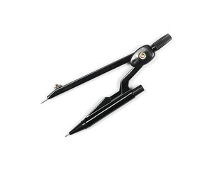 Black dividers, compass isolated on white, clipping path