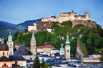 Fototapeta premium Austria, Salzburg city skyline