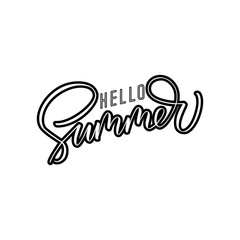 Hello Spring - hand lettering phrase. Vector.