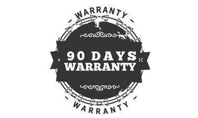 90 days warranty icon vintage rubber stamp guarantee