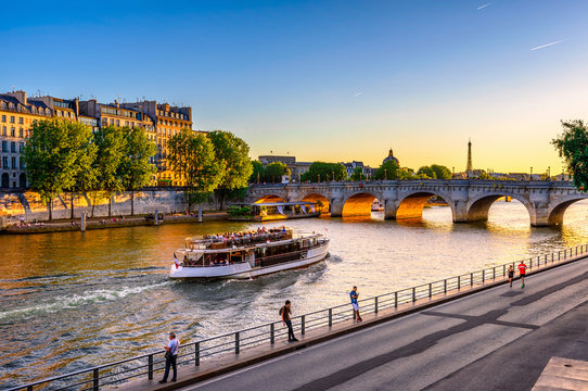 Fototapeta Pont Neuf is the oldest bridge across the river Seine in Paris, France. It is one of the symbols of Paris.
