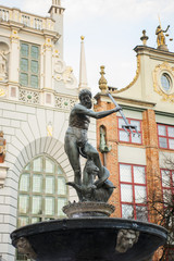 Obraz premium La Fontana di Nettuno a Danzica