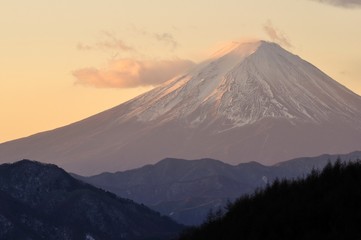 初冬の富士山