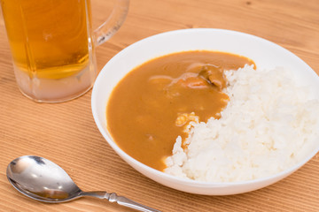 カレーライスとビール
