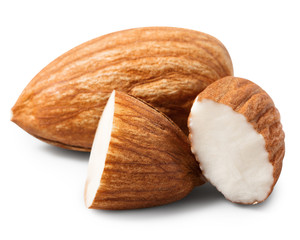 Almonds nut with halves