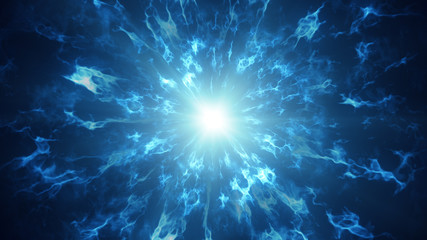 Fototapeta na wymiar Fractal blue plasma waves abstract futuristic background