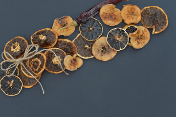 Dried fruits sliced