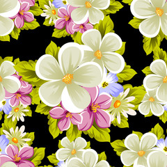 seamless pattern of flowers. For card designs, greeting cards, birthday invitations, wedding, Valentine's day, party, celebration.