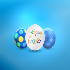 Happy easter image vector.  Vector modern easter eggs background. Template Easter greeting card, vector.