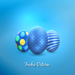 Bunte Ostereier. Frohe Ostern. Happy easter image vector.  Vector modern easter eggs background. Template Easter greeting card, vector.