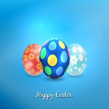 Happy easter image vector.  Vector modern easter eggs background. Template Easter greeting card, vector.