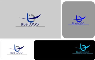 blue logo vector latters b
