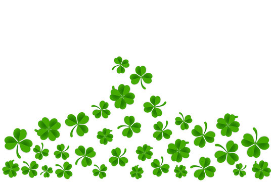 Clover frame template isolated in white background. Saint patrick's day background template.