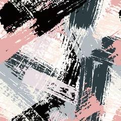 Tapeten Nahtloses abstraktes Hintergrundmuster mit Pinselstrichen. Vektor-Illustration © artemisia1508