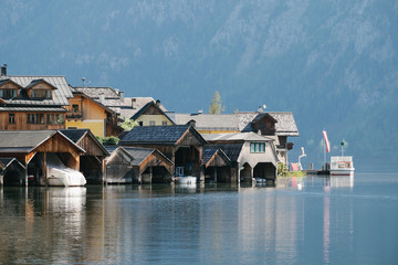 Fototapeta premium View of Hallstatt from Hallstatt Lake