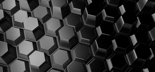 3D Rendering Of Abstract Background With Hexagons