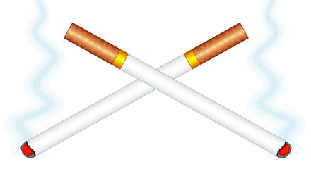 Burning cigarettes illustration