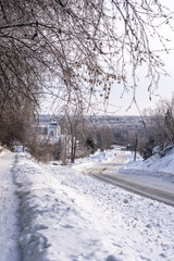 Village winter landscape