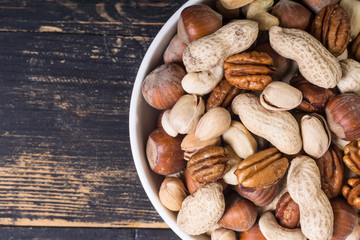 Mix of nuts in plate