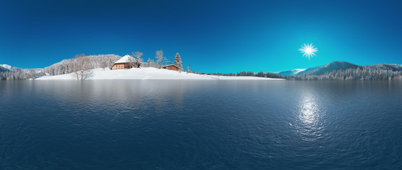 See im verschneiten Schwarzwald 360° Panorama