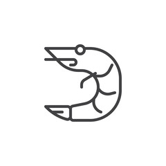 Shrimp outline icon. linear style sign for mobile concept and web design. Prawn simple line vector icon. Symbol, logo illustration. Pixel perfect vector graphics
