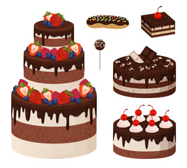 Sweet Bakery Collection Poster Vector Illustration