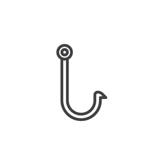 Fishing bait outline icon. linear style sign for mobile concept and web design. Fishing hook simple line vector icon. Symbol, logo illustration. Pixel perfect vector graphics